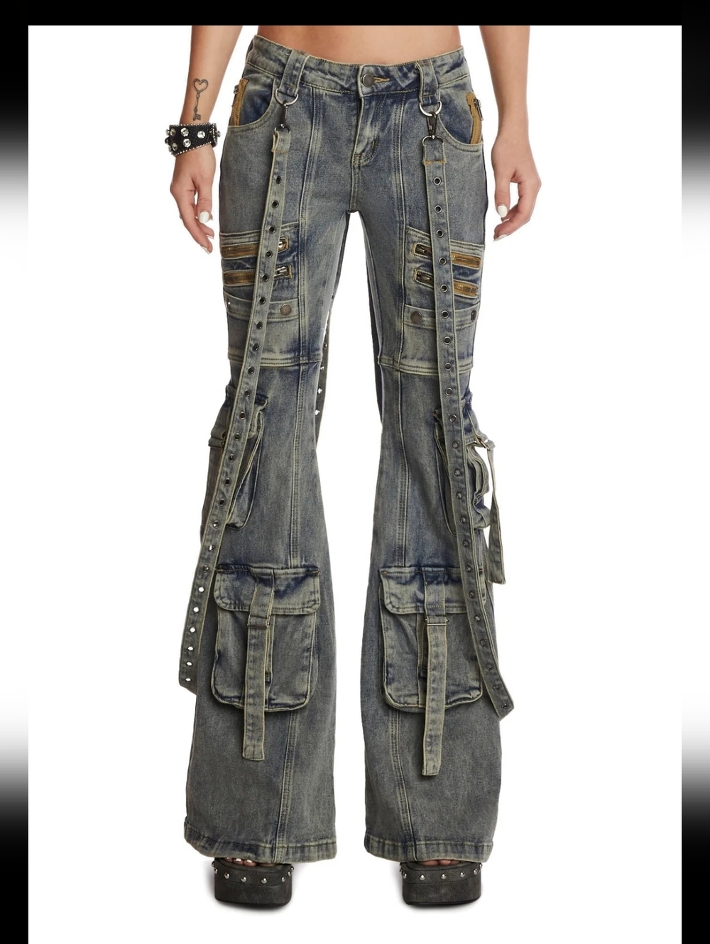 Generation Kiss Brand Sold By Dolls Kill Aurora Cargo Jeans